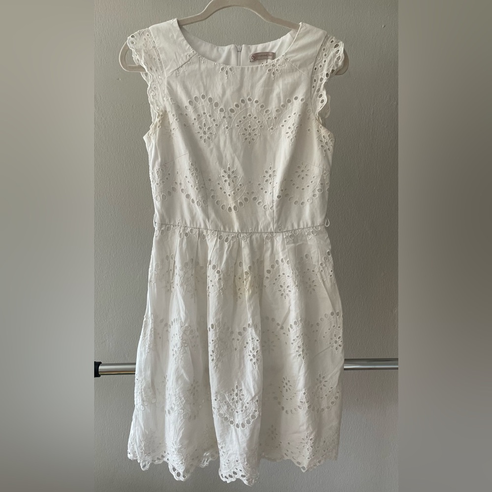 Gorgeous Spanish Style Lace White Midi Dress